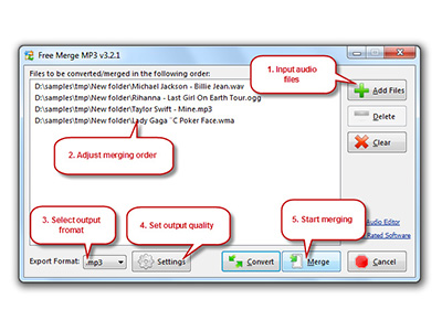 merge mp3s into one file