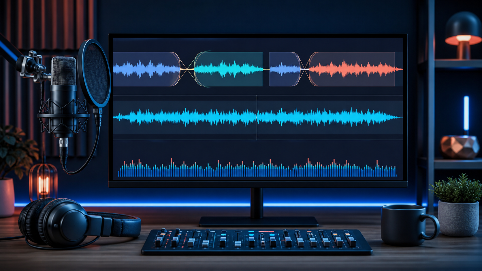 Podcast audio clips merged with crossfades and balanced loudness